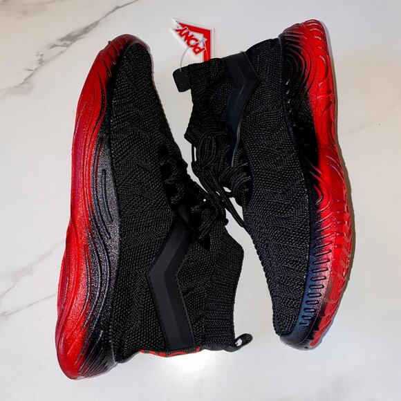 New‎ Pony 7 Black Red Jelly Knit Sock Fabric Hi Top Sneakers Athletic Shoes - Picture 4 of 7